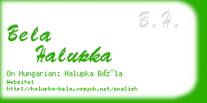 bela halupka business card